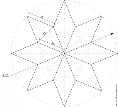 Восьмиконечная звезда из бумаги объемная