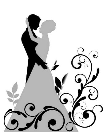 Силуэты свадебных пар