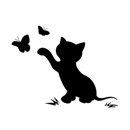 Трафарет кота на стену