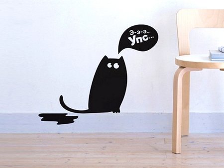 Наклейка интерьерная, кот