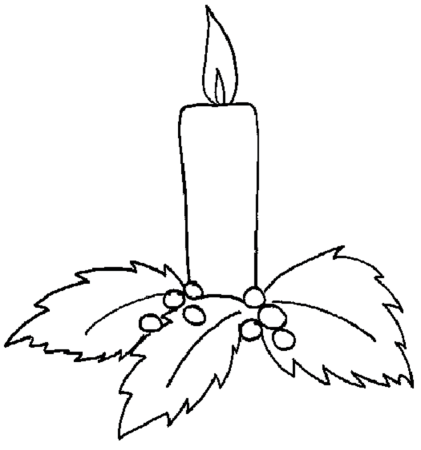 Новогодняя свеча раскраска