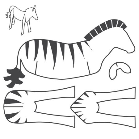 Зебра из картона