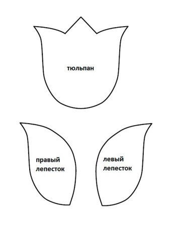 Шаблон тюльпана для аппликации