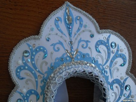 Кокошник Снегурочки трафарет