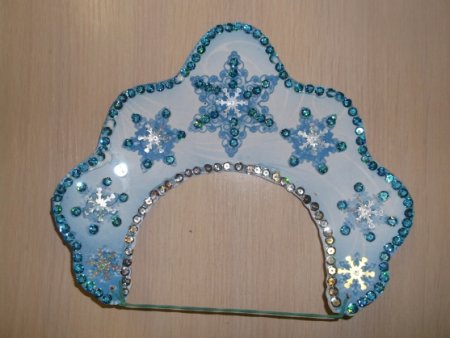 Кокошник Снегурочки снежинки