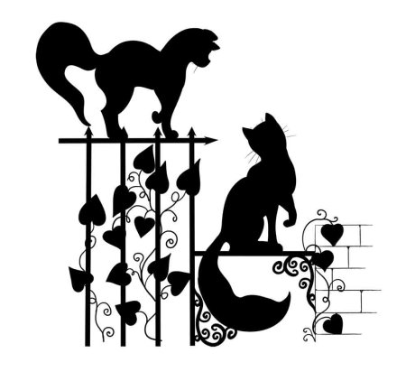 Трафарет кота на заборе