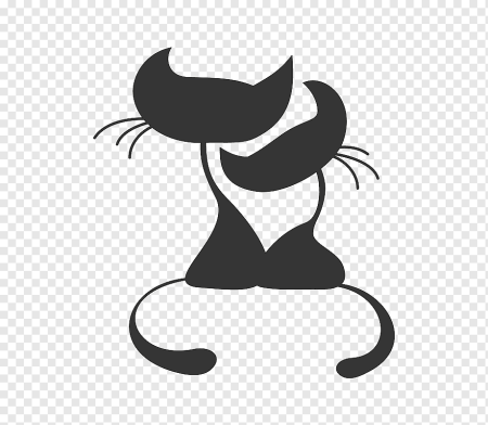 Силуэт смешной кошки