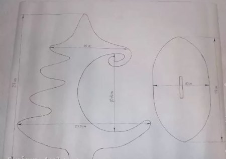 Трафарет елки из картона на подставке