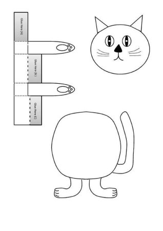 Поделка котик из бумаги