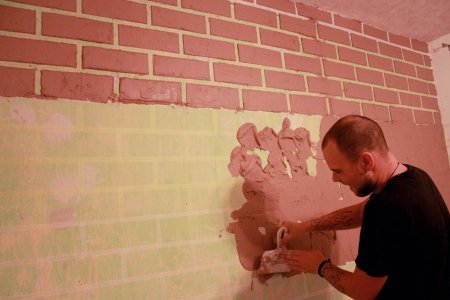 Имитация кирпича из штукатурки