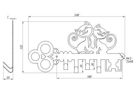 Ключница чертеж DXF