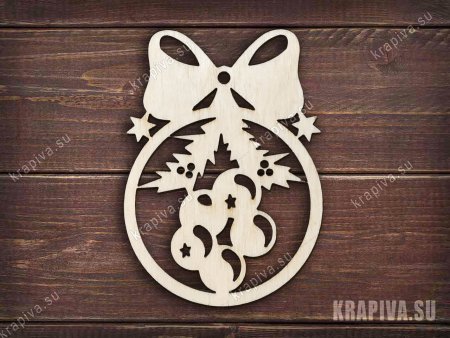 Новогодняя игрушка из дерева лобзиком