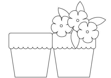Аппликация горшок с цветами