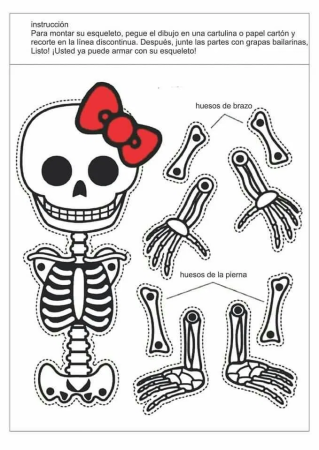Трафарет скелета из бумаги на хэллоуин своими руками (46 фото)