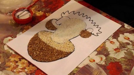 Аппликация из крупы (греча, рис, пшено)