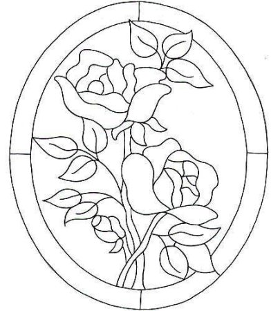 Роза витраж трафарет