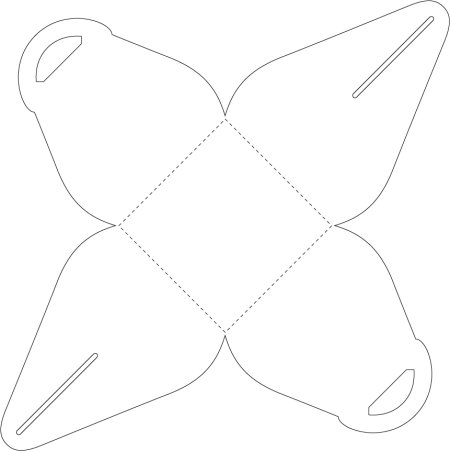 Развёртка коробочки для подарка