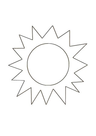 Солнышко раскраска для малышей