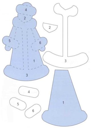 Детали Деда Мороза для аппликации