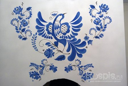 Роспись стен Гжель