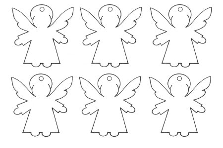 Трафарет ангела для вырезания из бумаги