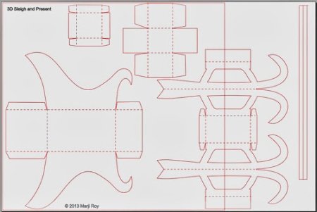 Трафарет санки из картона