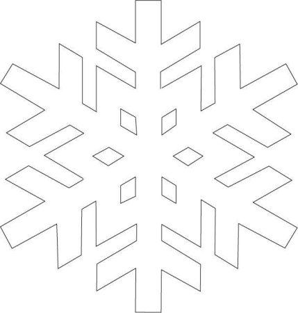 Снежинка трафарет для вырезания