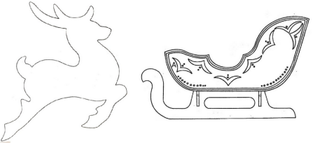 Трафарет новогодних санок