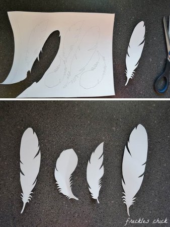 Бумажные перья для крыльев