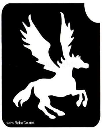 Трафарет коня на окно