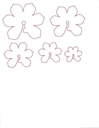 Цветок Сакуры шаблон для вырезания