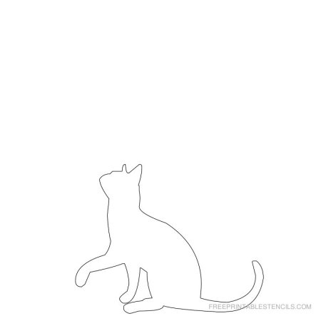 Трафарет котика на окно