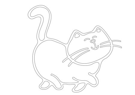 Трафарет котика для рисования
