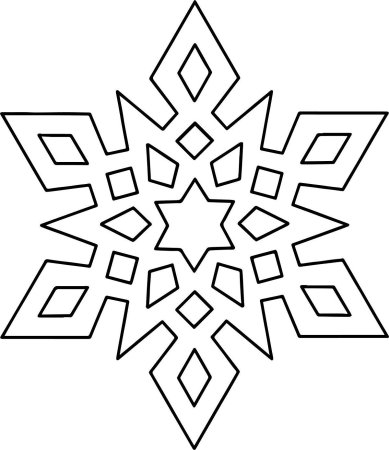 Снежинка трафарет для вырезания