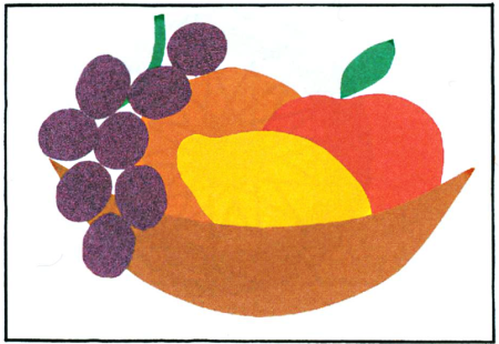 Аппликация фрукты на тарелке