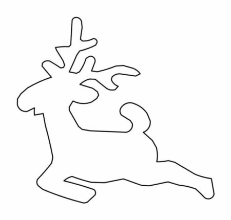 Новогодний олень трафарет для вырезания