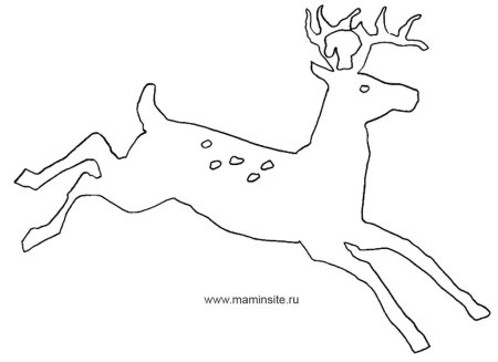 Новогодний олень трафарет