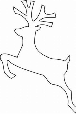Новогодний олень трафарет