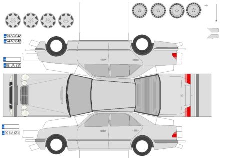 Mercedes Benz w124 из бумаги