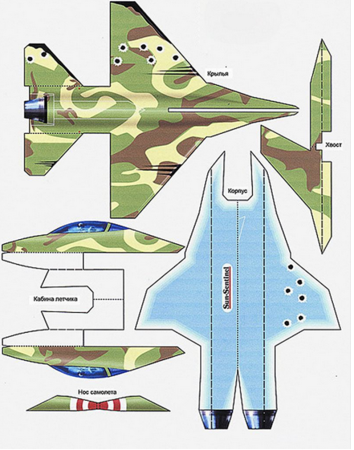 Самолет f16 из бумаги