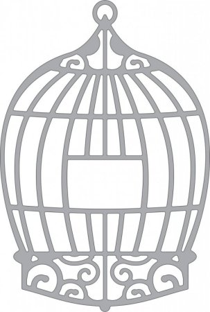 Трафарет птичка в клетке