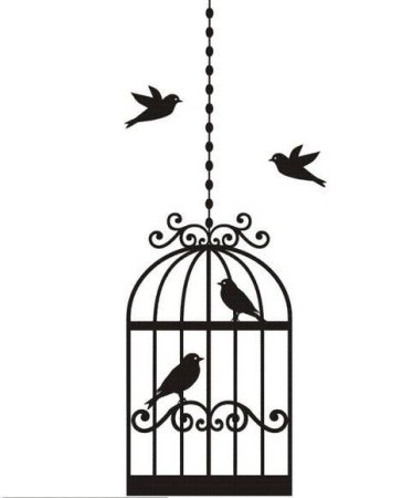 Трафарет клетки для птиц