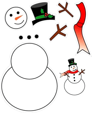 Аппликации "Снеговик"