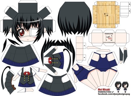 Аниме фигурка из бумаги Papercraft