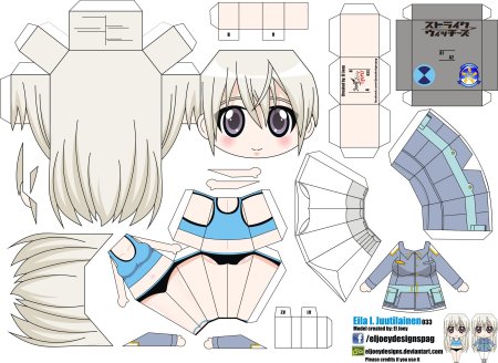 Аниме фигурка из бумаги Papercraft