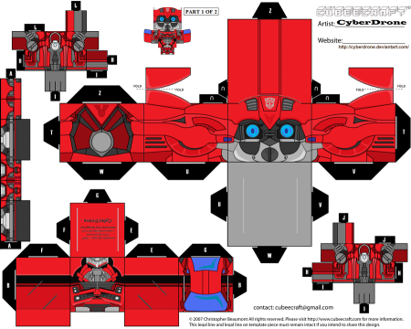 Transformers Papercraft Optimus Prime