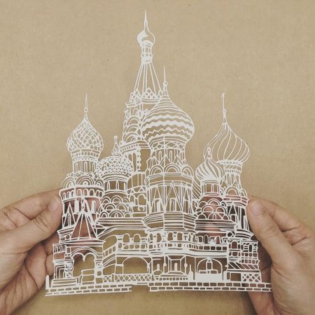 Киригами собор Василия Блаженного