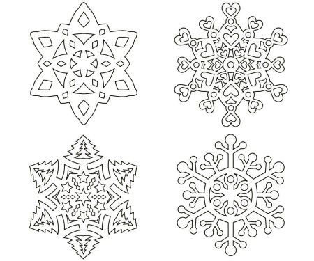Новогодние снежинки трафареты