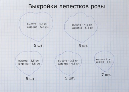 Шаблон лепестков розы