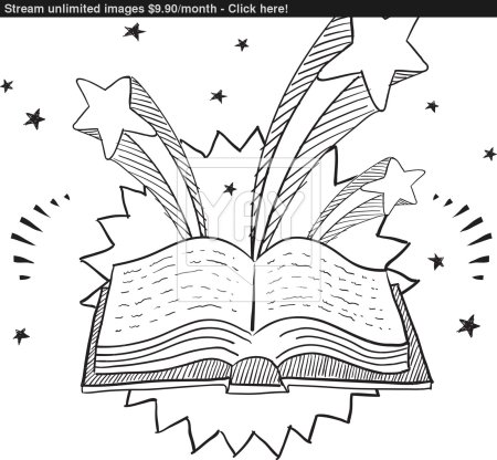 Раскрытая книга раскраска для детей